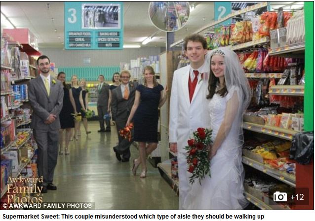 wedding in supermarket