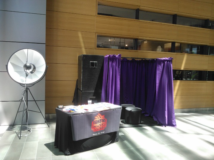 purple curtain photobooth